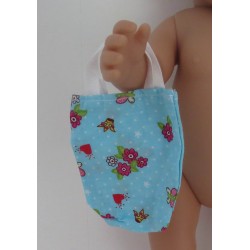 tasje blauw met bloemen