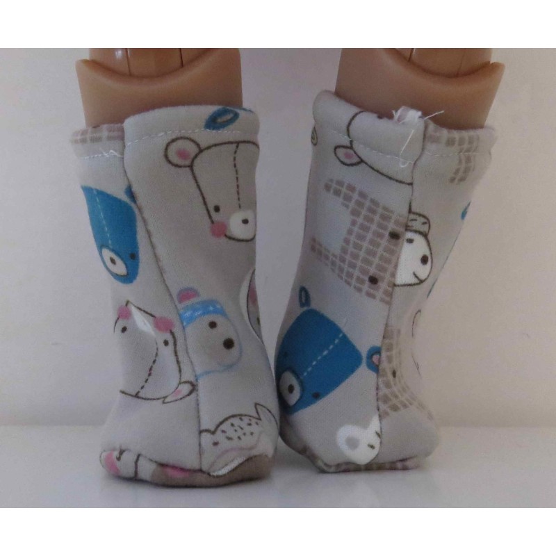 stoffen laarzen grijs beren baby born 43cm