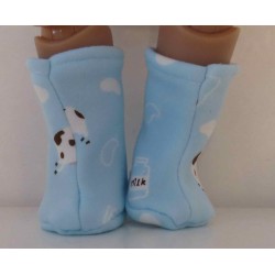 stoffen laarzen blauw koe baby born 43cm