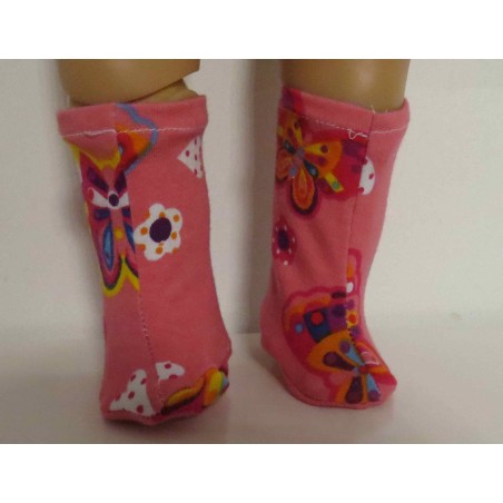 stoffen laarzen roze vlinders baby born 43cm