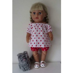 boot setje rood polka dots baby born 43cm