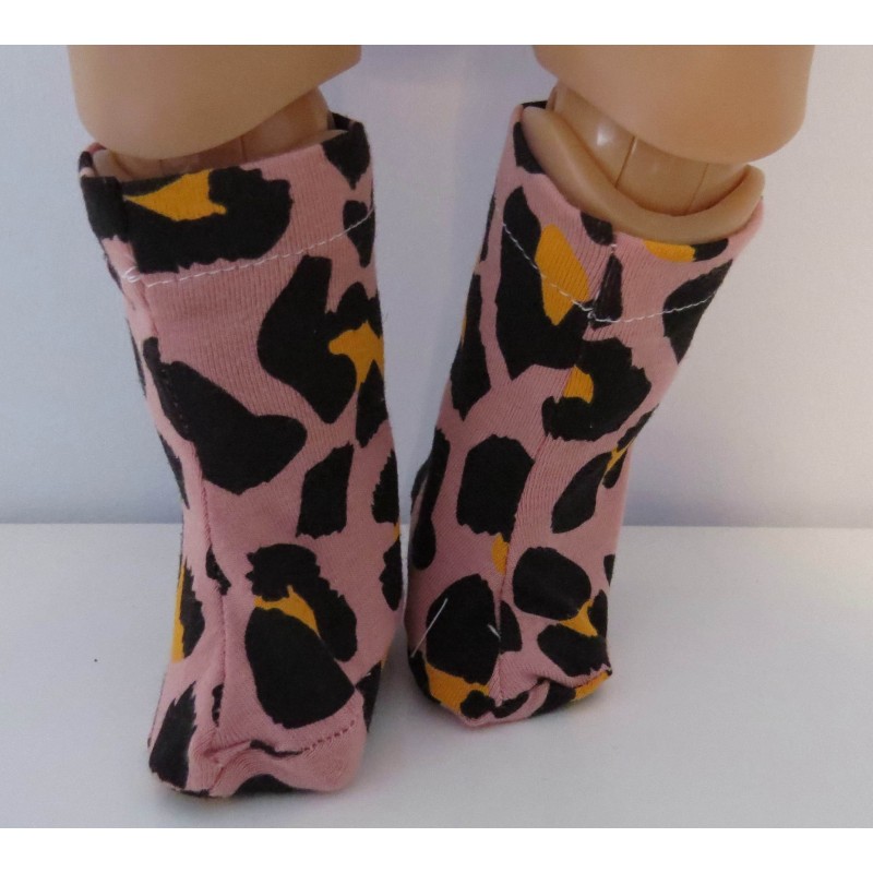 stoffen laarzen panter print baby born 43cm