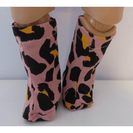 stoffen laarzen panter print baby born 43cm