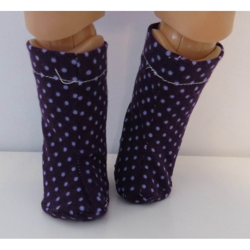 stoffen laarzen lila met stip baby born 43cm