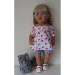 boot setje roosjes  baby born 43cm