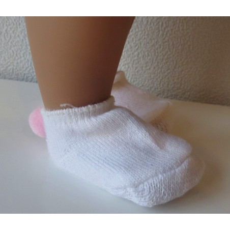 sokjes met roze pompom baby born 43cm