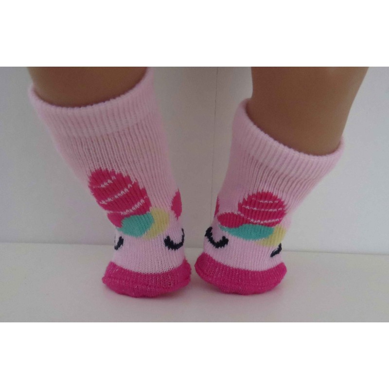 sokjes roze eenhoorn baby born 43cm