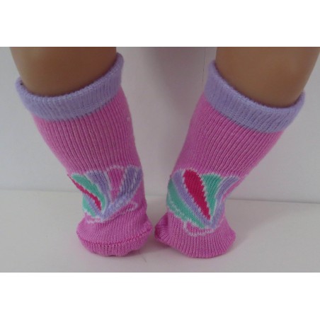 sokjes roze met zeeschelpen baby born 43cm