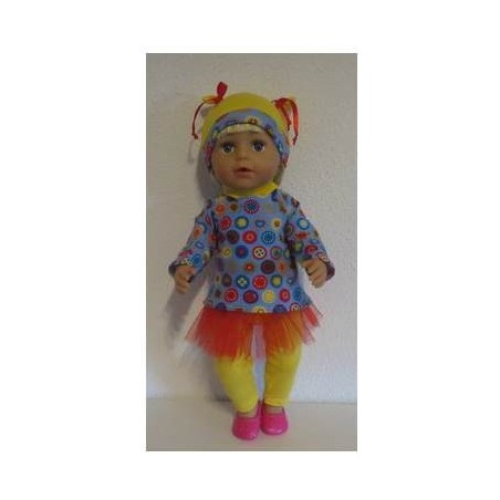 tutu rok setje blauw baby born 43cm