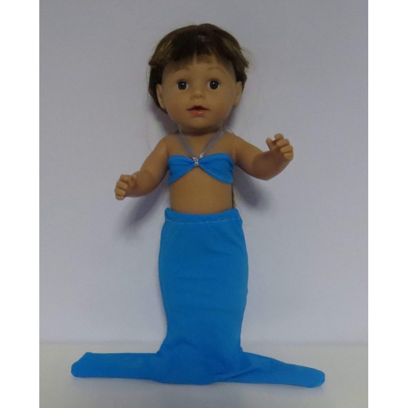 meermin blauw  baby born 43cm