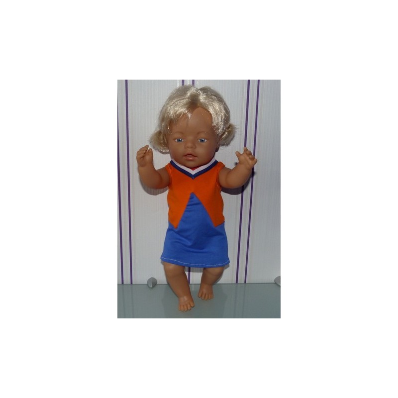 voetbal jurk baby born 43cm