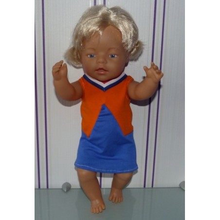 voetbal jurk baby born 43cm