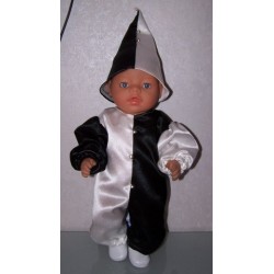 clownspak zwart met wit baby born 43cm