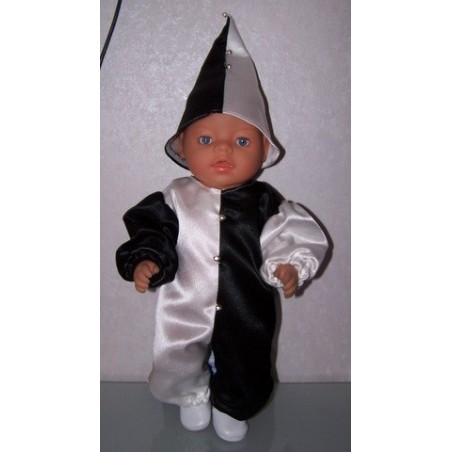 clownspak zwart met wit baby born 43cm