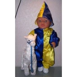 clownspak geel met blauw baby born 43cm