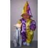 clownspak geel met lila baby born 43cm