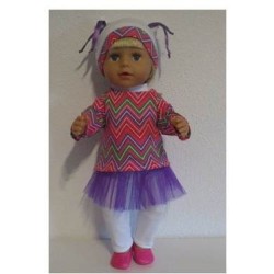 tutu rok setje roze gestreept baby born 43cm