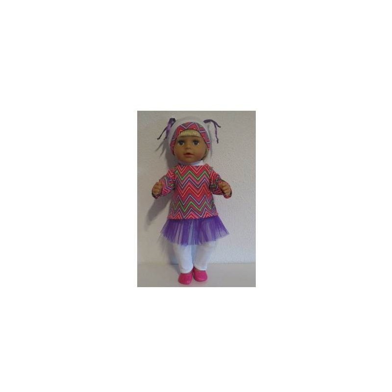 tutu rok setje roze gestreept baby born 43cm
