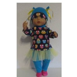 tutu rok setje uilen  baby born 43cm