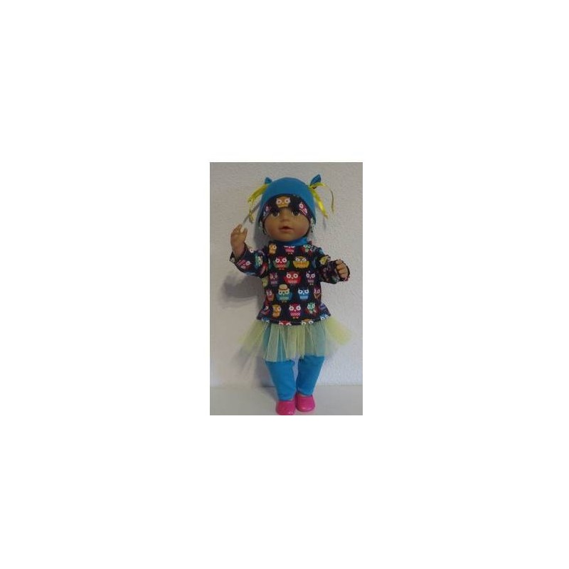 tutu rok setje uilen  baby born 43cm