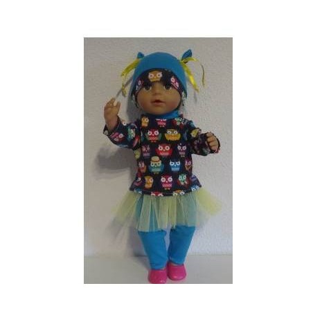 tutu rok setje uilen  baby born 43cm