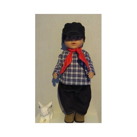 boer blauw geruit baby born 43cm