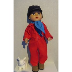 boerenoveral rood baby born 43cm