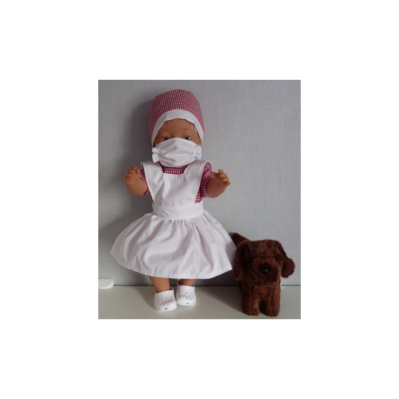 zuster setje rood baby born 43cm