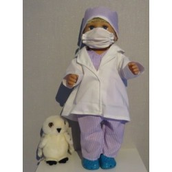 dokters set lila geruit baby born 43cm