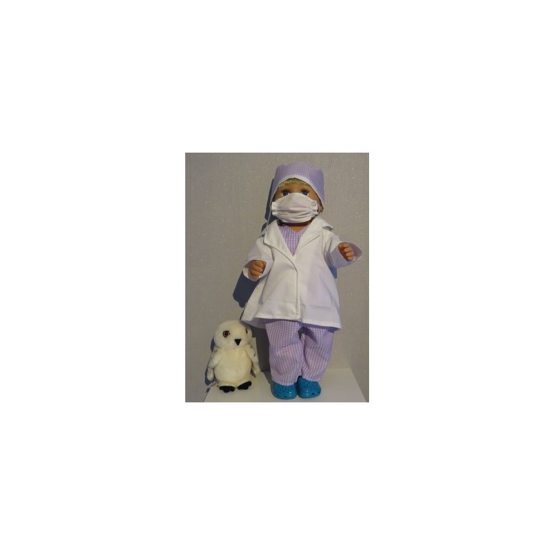 dokters set lila geruit baby born 43cm