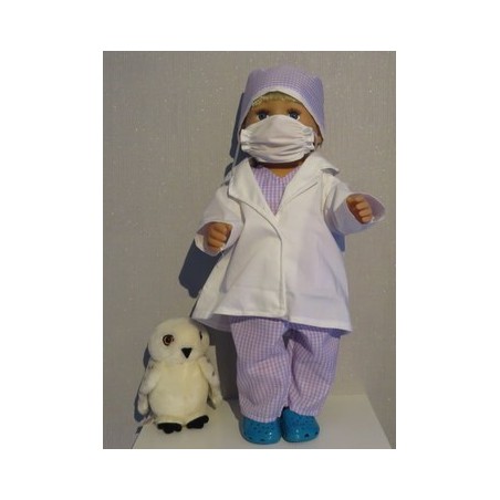dokters set lila geruit baby born 43cm