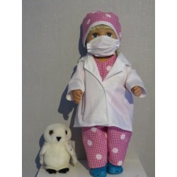 dokters set roze geruit baby born 43cm