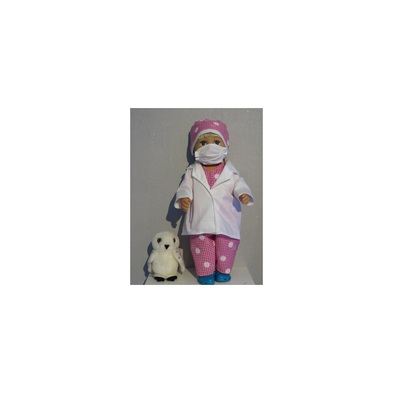 dokters set roze geruit baby born 43cm