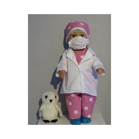 dokters set roze geruit baby born 43cm