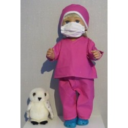 dokters set hard roze baby born 43cm