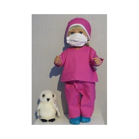 dokters set hard roze baby born 43cm