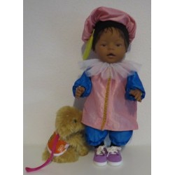 pietpak hard roze met blauw baby born 43cm