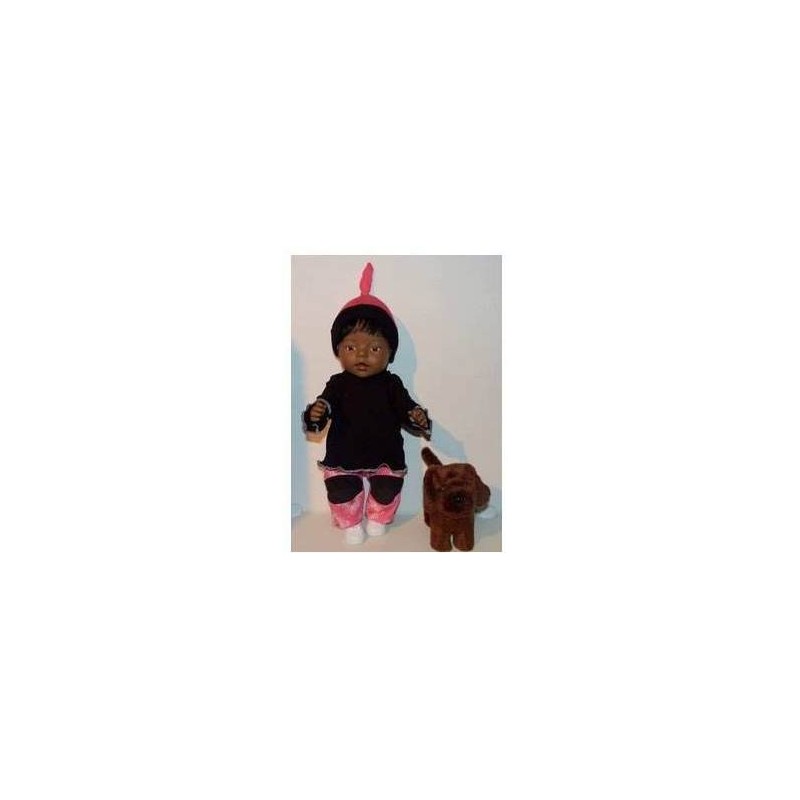 broek setje roze met zwart baby born 43cm