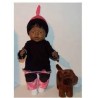broek setje roze met zwart baby born 43cm