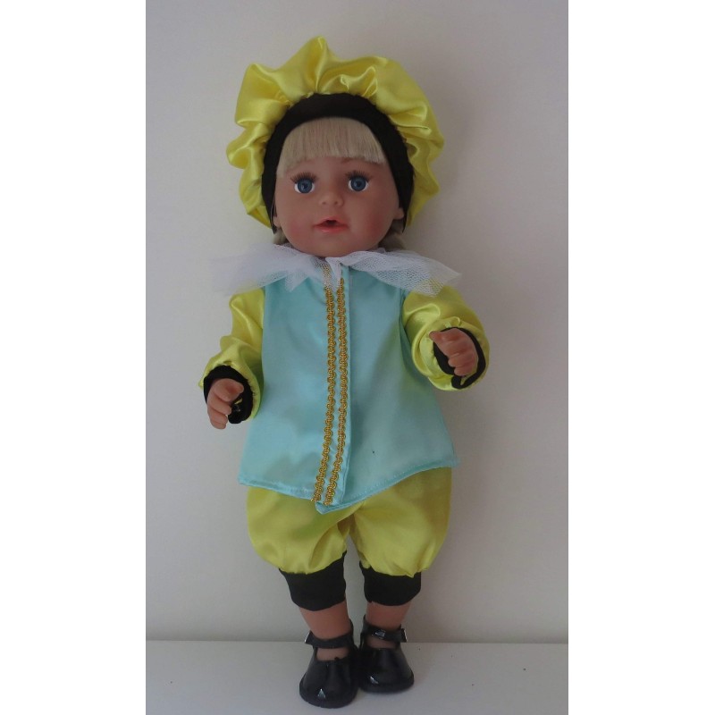 pietpak mint met geel  baby born 43cm