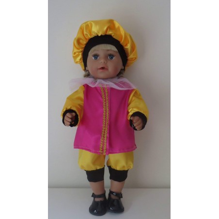 pietpak hard roze met geel baby born 43cm