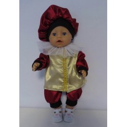 pietpak goud met rood baby born 43cm