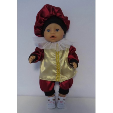 pietpak goud met rood baby born 43cm