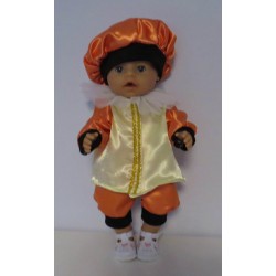 pietpak geel met oranje baby born 43cm