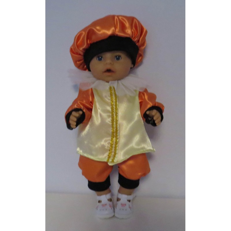 pietpak geel met oranje baby born 43cm