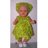 zomerjurk geel polks dots groen baby born 43cm