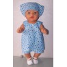 zomerjurk blauw hartjes  baby born 43cm