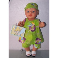 zomersejurk tinkerbell groen bloemen baby born 43cm