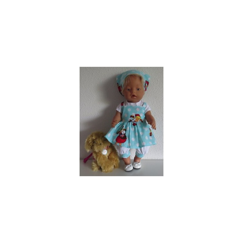 zomersetje mint stippen baby born 43cm