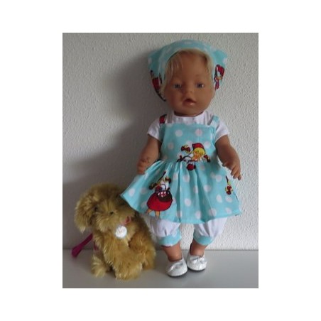 zomersetje mint stippen baby born 43cm